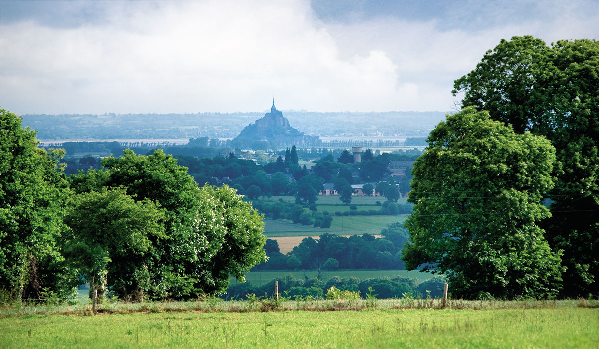 Le Mont St-Michel vu de la forêt de Villecartier